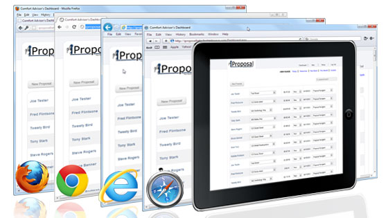iProposal for iPad, Android and all popular browsers including Internet Explorer, Firefox, Chrome and Safari